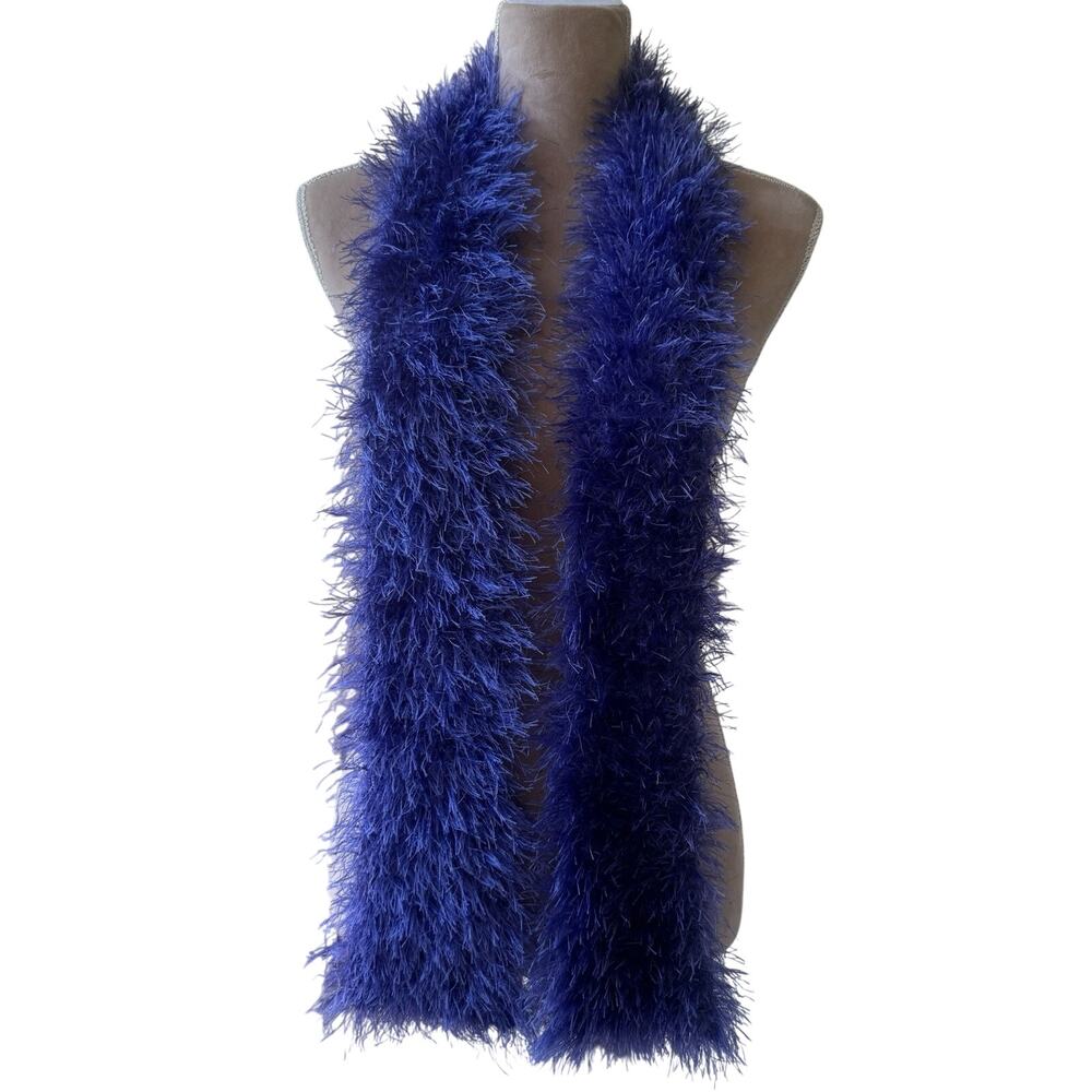Y2K Skinny Scarf Long Purple Eyelash Knit Fuzzy Boho Indie Sleaze Fairy Grunge